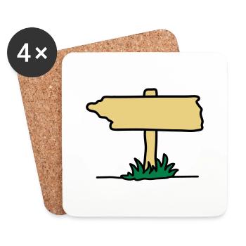 schild_3c - Coasters (set of 4) - white - Front