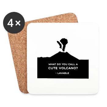 Amour de volcan - Dessous de verre (lot de 4) - blanc - Devant