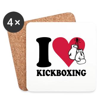 I love kickboxing - Untersetzer (4er-Set) - Weiß - Vorne