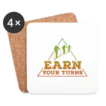 Earn your turns Tour reggae - Untersetzer (4er-Set) - Weiß - Vorne