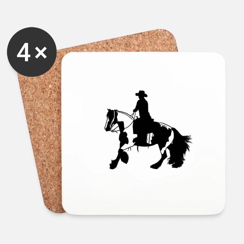 Tinker Galopp - Untersetzer (4er-Set) - Weiß