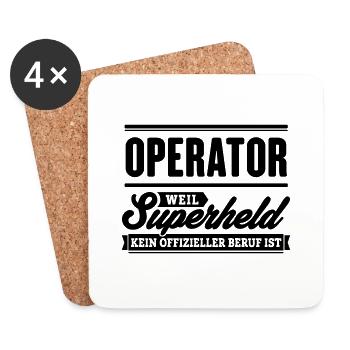 Superheld Operator - Untersetzer (4er-Set) - Weiß - Vorne