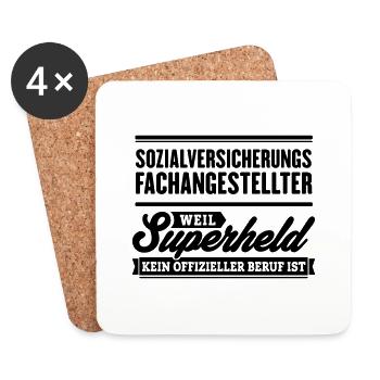 Superheld Sozialversicherungsfachangestellter - Untersetzer (4er-Set) - Weiß - Vorne