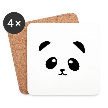 panda face - Dessous de verre (lot de 4) - blanc - Devant