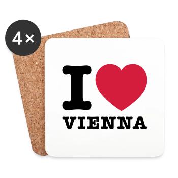 I Love Vienna 2 - Coasters (set of 4) - white - Front