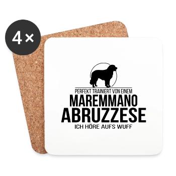 MAREMMANO ABRUZZESE ich höre aufs wuff - Untersetzer (4er-Set) - Weiß - Vorne