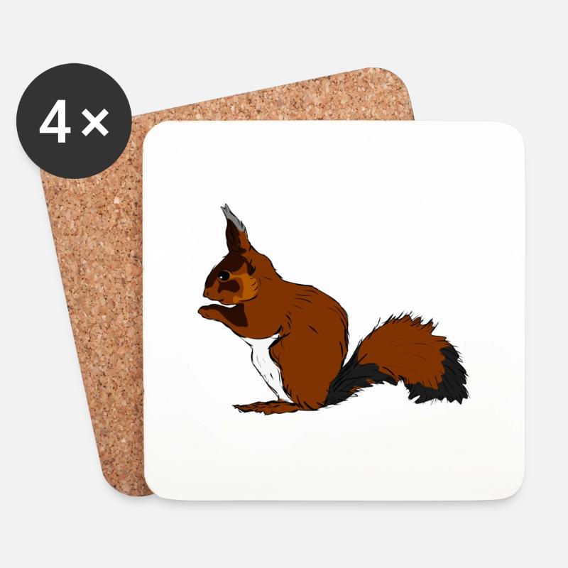 squirrel28 - Untersetzer (4er-Set) - Weiß