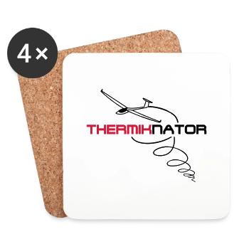 thermiknator segelflieger Geschenk - Untersetzer (4er-Set) - Weiß - Vorne