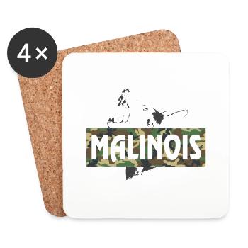 Malinois Camouflage Print - Untersetzer (4er-Set) - Weiß - Vorne
