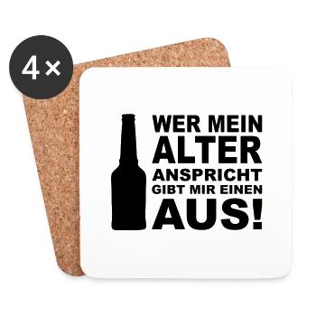 bier_ausgeben - Coasters (set of 4) - white - Front