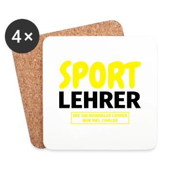 Sportlehrer Geschenk - Untersetzer (4er-Set) - Weiß - Vorne