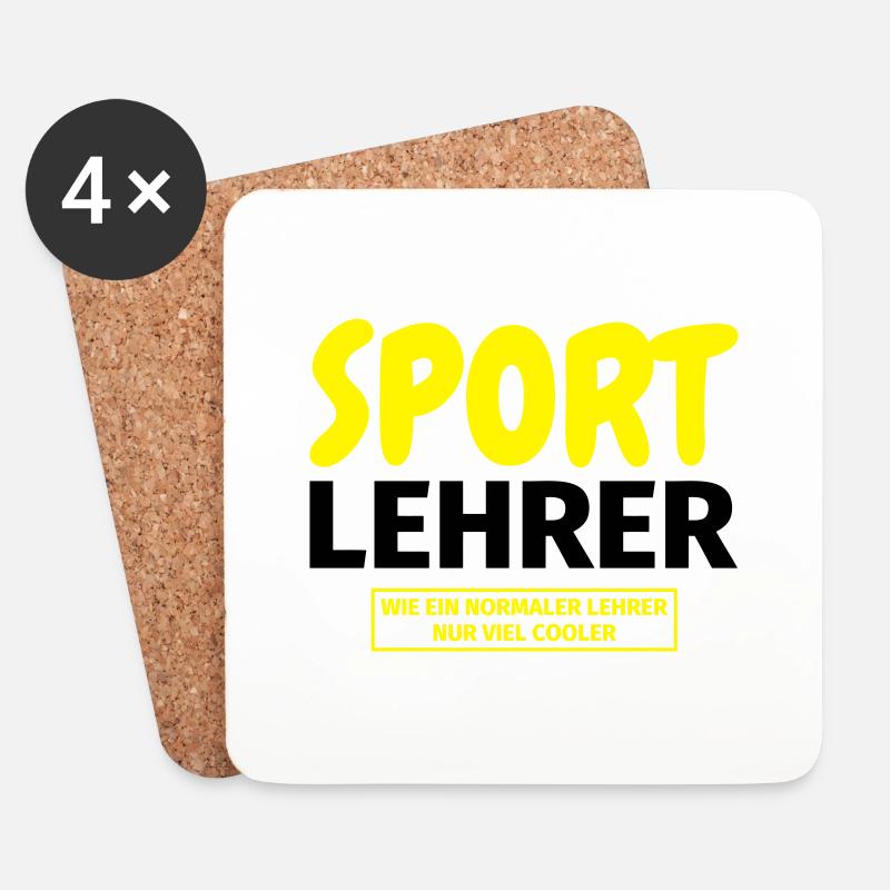 Sportlehrer Geschenk - Untersetzer (4er-Set) - Weiß