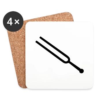 music tuning fork - Dessous de verre (lot de 4) - blanc - Devant