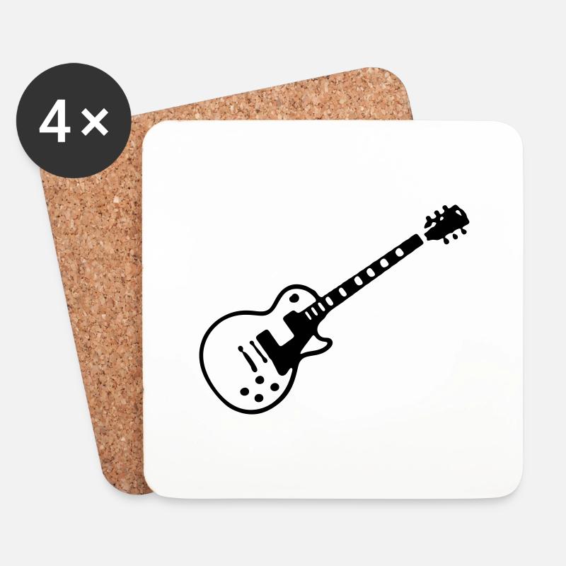 Les Paul Guitar - Untersetzer (4er-Set) - Weiß
