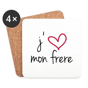 I love my brother - Coasters (set of 4) - white - Front