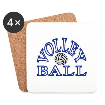 volleyball - Dessous de verre (lot de 4) - blanc - Devant
