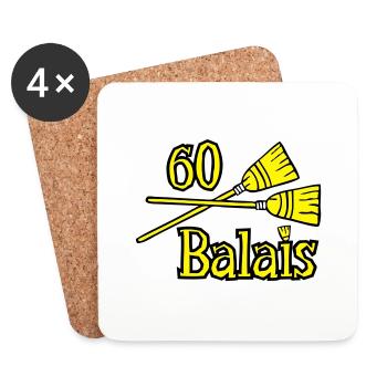 60 years brooms - Coasters (set of 4) - white - Front