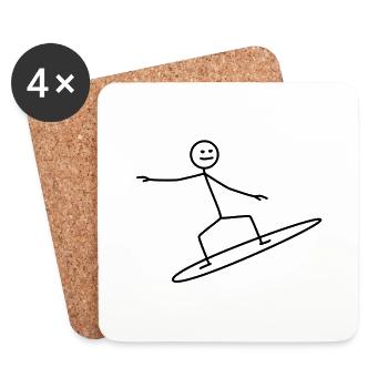 surfer - Coasters (set of 4) - white - Front
