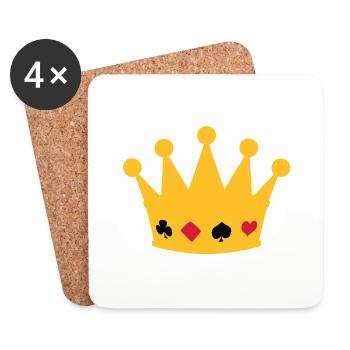 couronne poker crown - Dessous de verre (lot de 4) - blanc - Devant