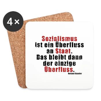 Überfluss an Staat Baader - Untersetzer (4er-Set) - Weiß - Vorne