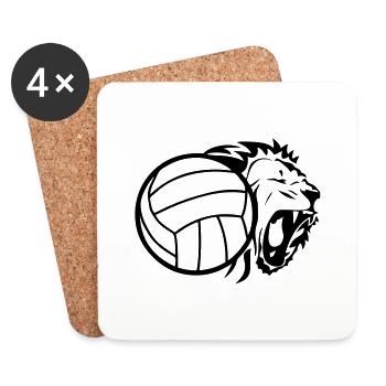 volleyball ball lion - Coasters (set of 4) - white - Front
