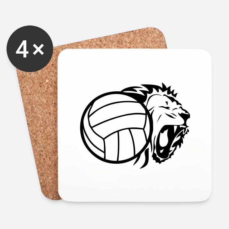 volleyball ball lion - Coasters (set of 4) - white