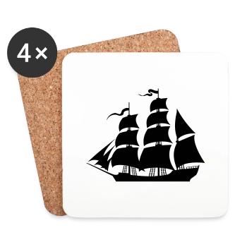 Sailboat eu - Coasters (set of 4) - white - Front