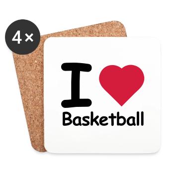 ball basket basketball - Coasters (set of 4) - white - Front