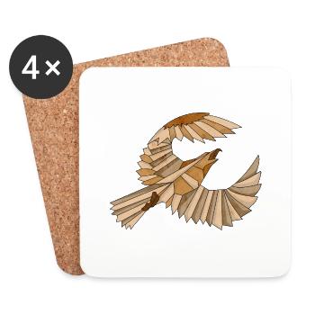 Vector Eagle Vintage T Shirt - Coasters (set of 4) - white - Front