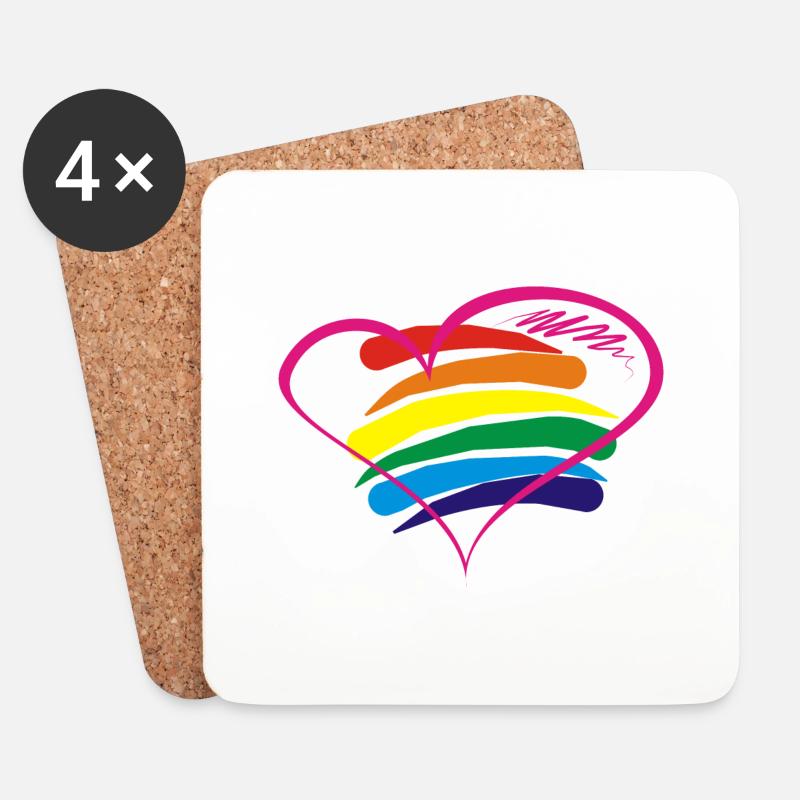 Pride - Untersetzer (4er-Set) - Weiß