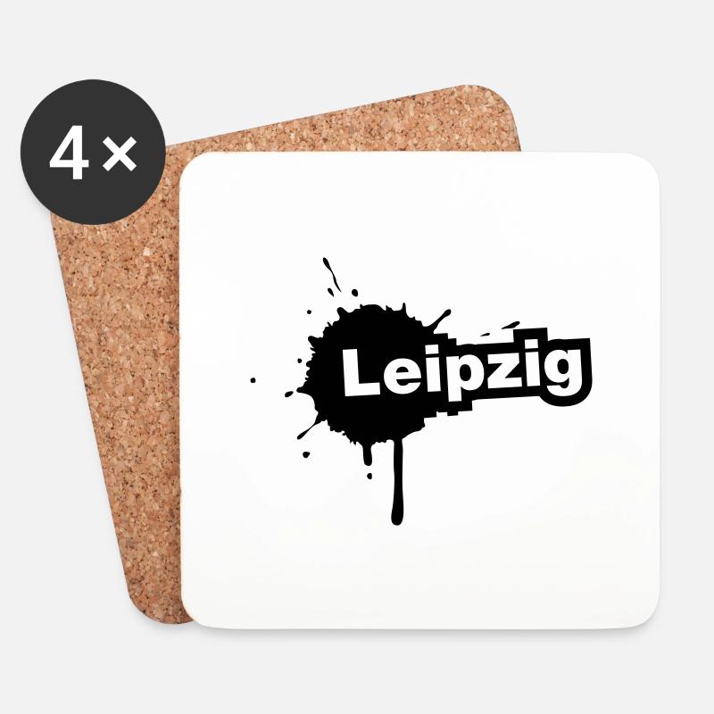 Leipzig Splatter - Untersetzer (4er-Set) - Weiß