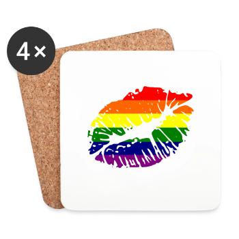 just a kiss - Coasters (set of 4) - white - Front