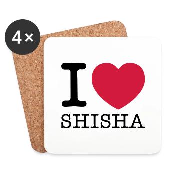 i love shisha - Coasters (set of 4) - white - Front