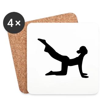 yoga_woman_silhouette_7 - Coasters (set of 4) - white - Front
