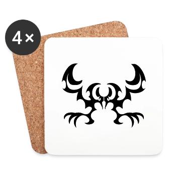 tattoo bat - Coasters (set of 4) - white - Front
