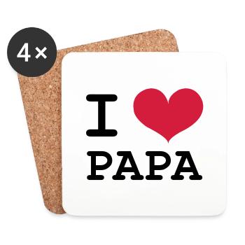 I Love Papa ! - Dessous de verre (lot de 4) - blanc - Devant