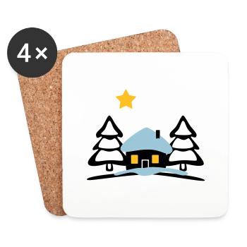 christmas house at North Pole - Coasters (set of 4) - white - Front