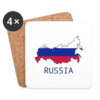 russia_1 - Dessous de verre (lot de 4) - blanc - Devant