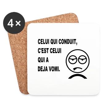 sam_deja_vomi_humour - Dessous de verre (lot de 4) - blanc - Devant