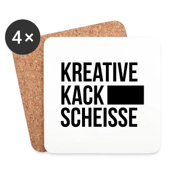 KREATIVE KACK SCHEISSE - Untersetzer (4er-Set) - Weiß - Vorne