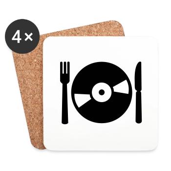 Vinyl - Dessous de verre (lot de 4) - blanc - Devant
