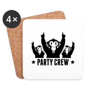 party_crew_affen_g1 - Coasters (set of 4) - white - Front