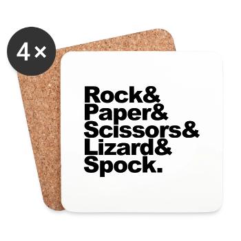 Rock Paper Scissors Lizard Spock - Untersetzer (4er-Set) - Weiß - Vorne