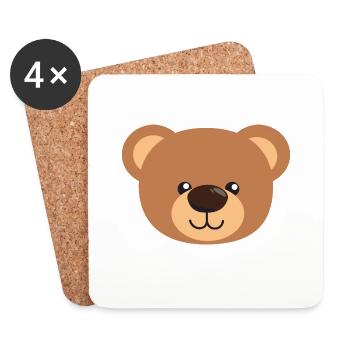 Teddy bear - Coasters (set of 4) - white - Front