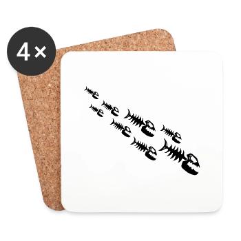 Fish Bone Monsters - Untersetzer (4er-Set) - Weiß - Vorne