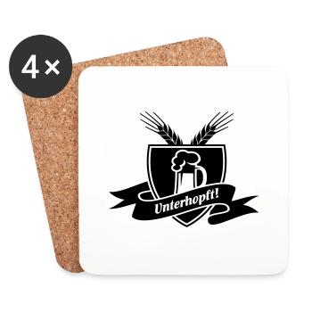 Unterhopft - bière, , grillons - Dessous de verre (lot de 4) - blanc - Devant