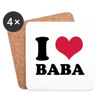 i love baba - Untersetzer (4er-Set) - Weiß - Vorne