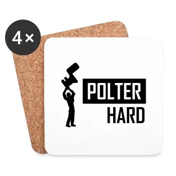 polter hard - Coasters (set of 4) - white - Front