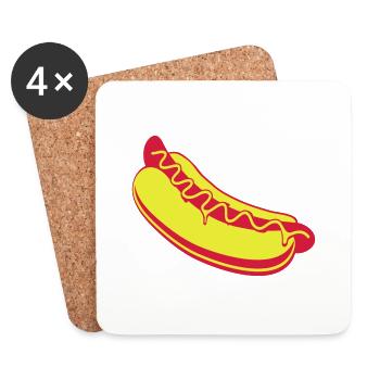 Hot dog - Coasters (set of 4) - white - Front
