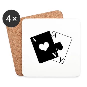 Pair of ace - Coasters (set of 4) - white - Front